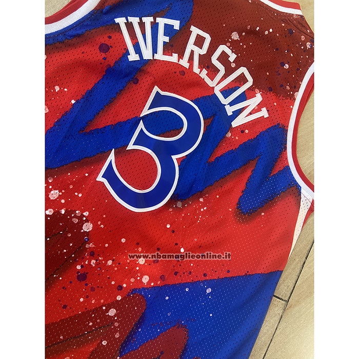 Maglia Philadelphia 76ers Allen Iverson #3 Mitchel & Ness 1997-98 Rosso
